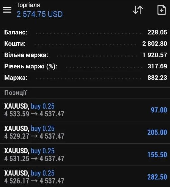 Forex SOS — скальпер для разгона по золоту — экран 2